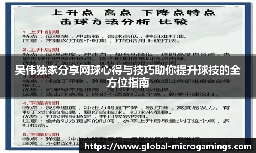 吴伟独家分享网球心得与技巧助你提升球技的全方位指南